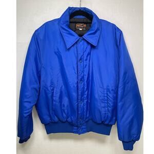 Vintage Jensen Blue Bomber Varsity Jacket, Size XL